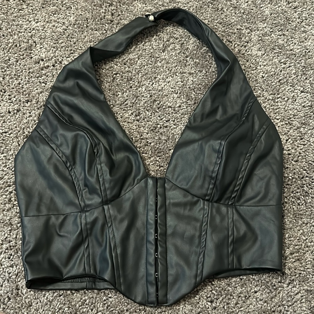 Black pleather top